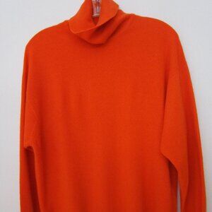 Scottish CASHMERE Turtleneck Bergdorf Goodman Sweater Orange